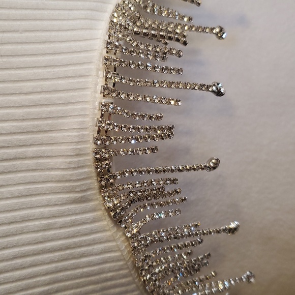 NWTS BLUE B. CRYSTAL DRIP RIBBED CROP TOP | MEDIUM - Picture 5 of 16